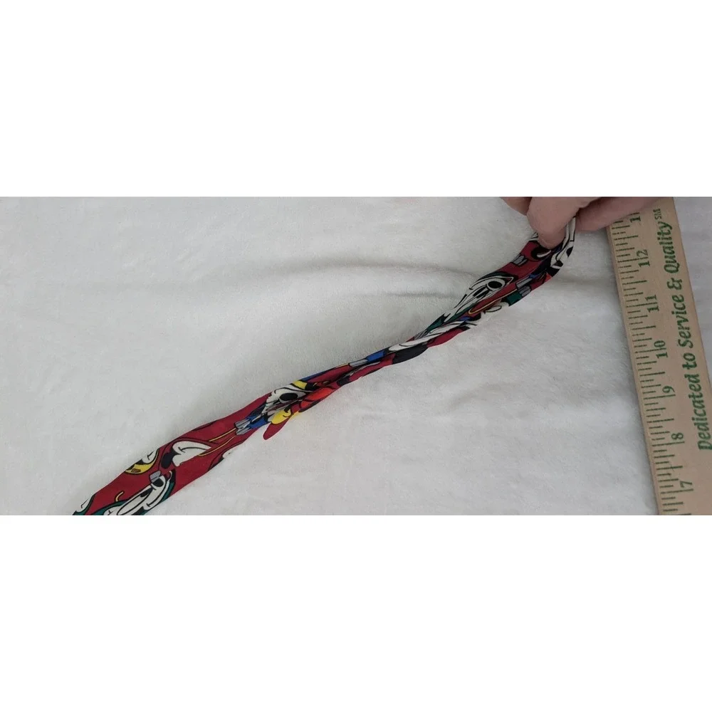 Vintage Disney Mickey‎ Mouse Christmas Tie Balancine Necktie Red 46